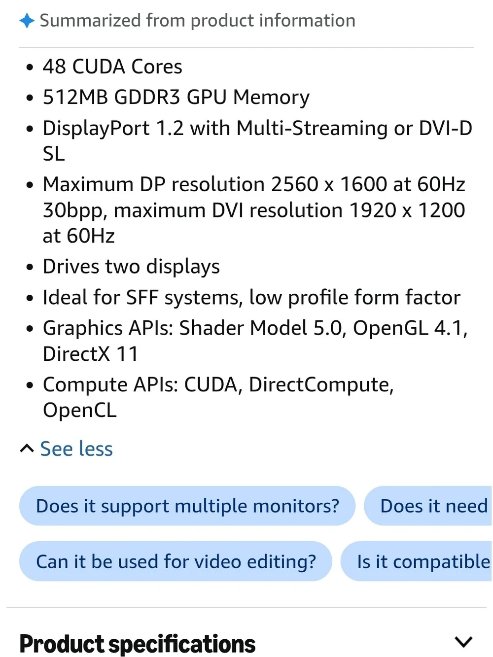 NVIDIA Low-Profile Graphics Card - Black